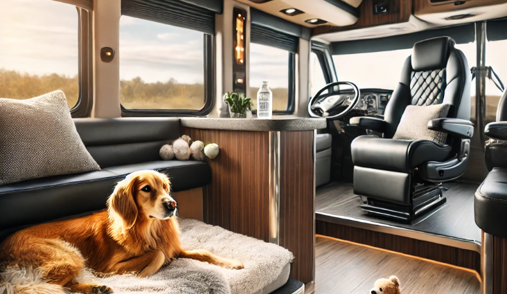 Traveling with pets in a luxury motorcoach